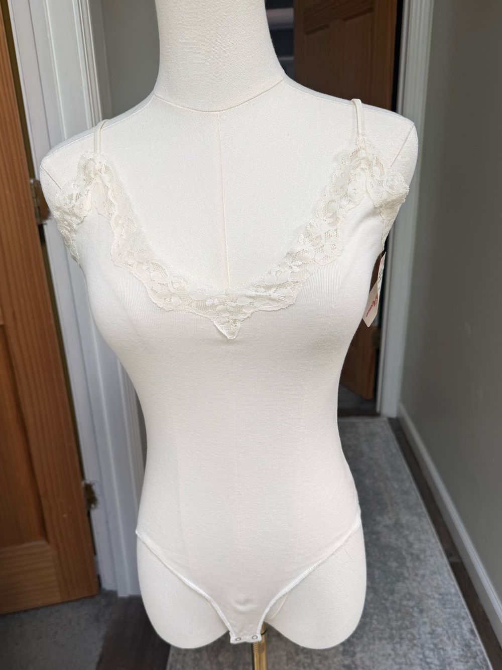 DKNY cotton and lace bodysuit size small.